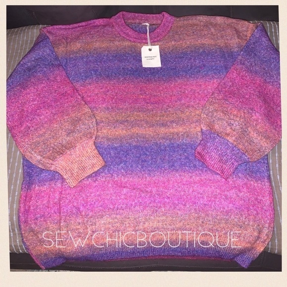 Purple Multicolor Tie Dye Sweater - Picture 5 of 7
